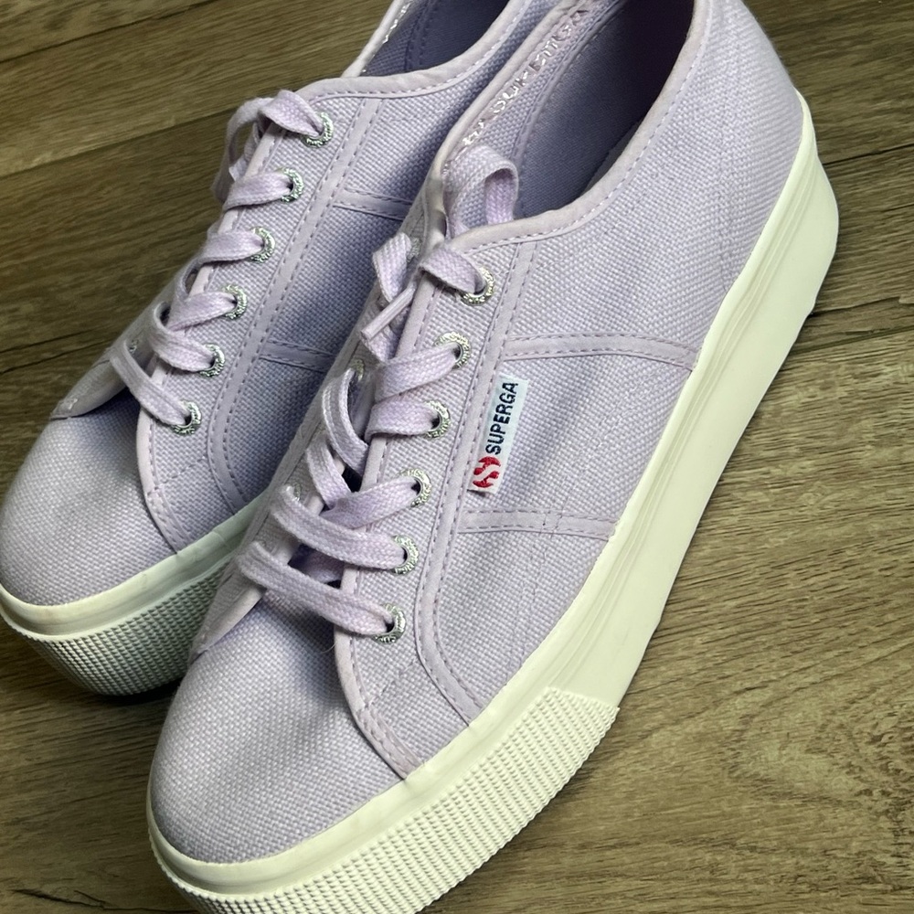 Superga Light Purple Platform Sneakers Size 10